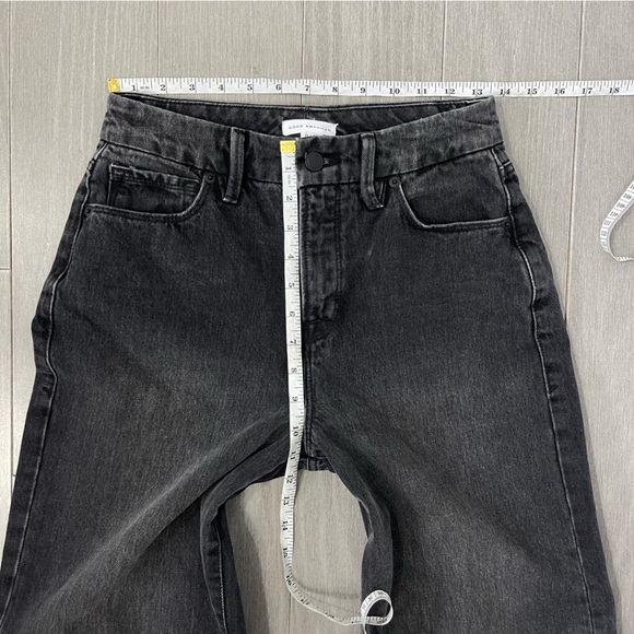 Good American 90s Trouser Jeans 25 Washed Black High Rise Vintage Retro Baggy - Picture 12 of 15